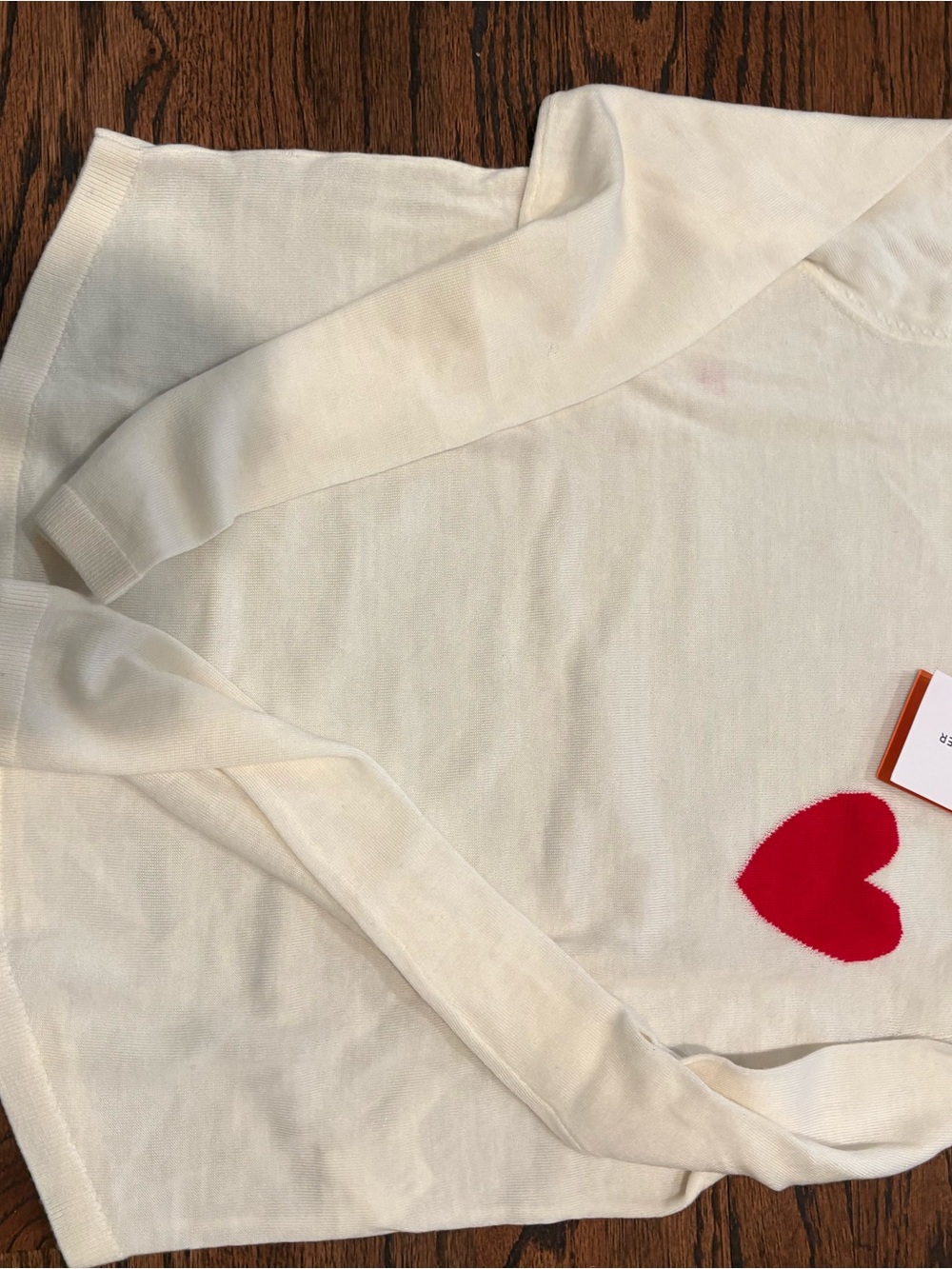 Chinti & Parker Cream Sweater with Red Heart Motif